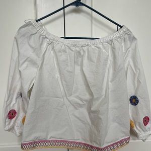 Madewell Off the Shoulder Embroidered Top
